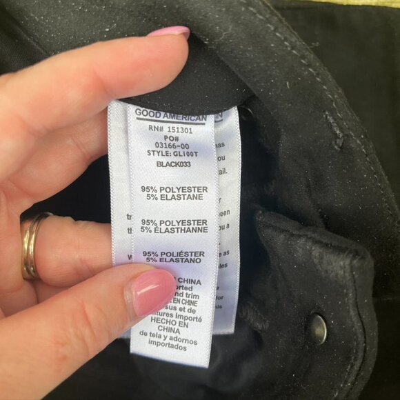 Good American Good Legs Crop Black Pants Jeans 6/28 - Picture 6 of 8